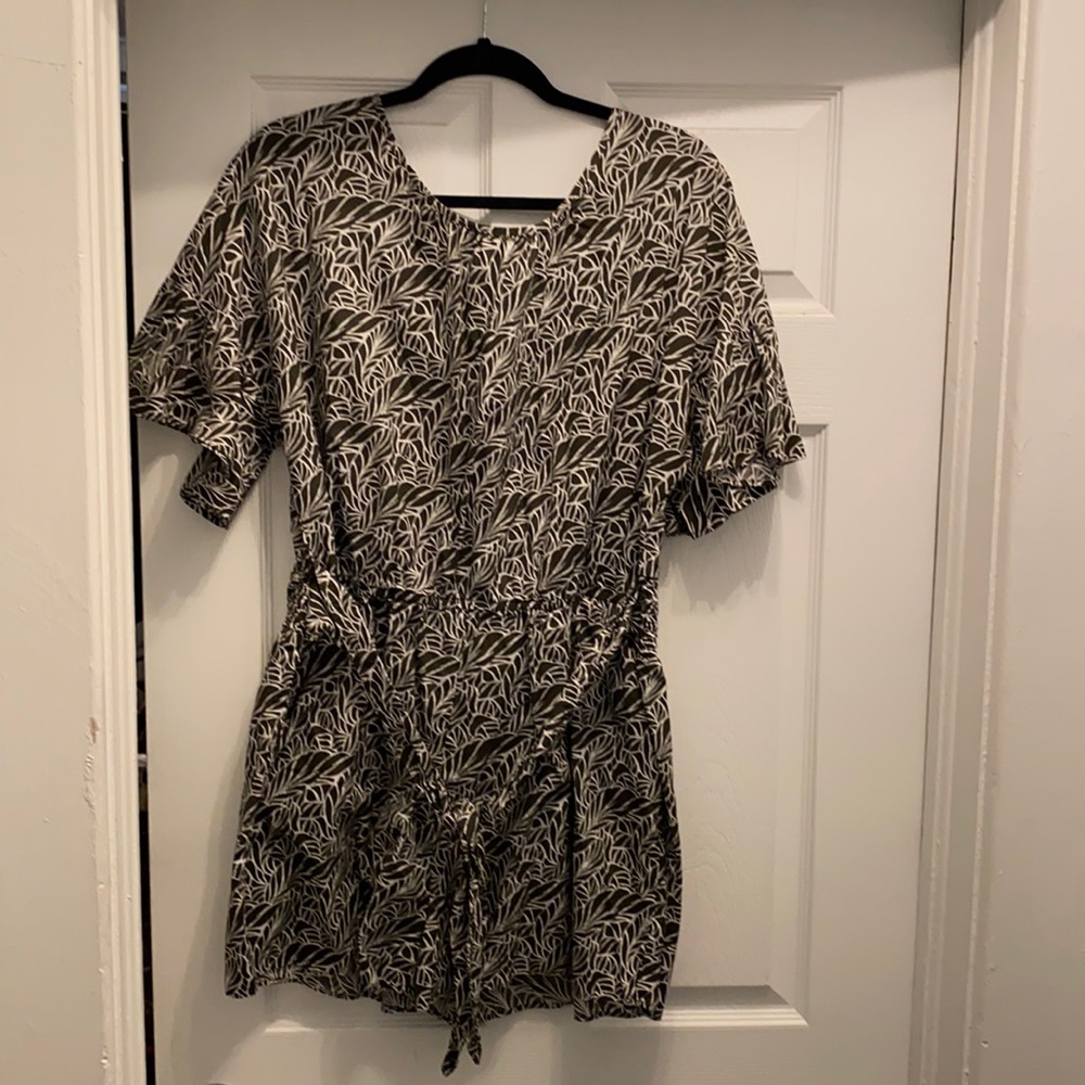 Green print romper